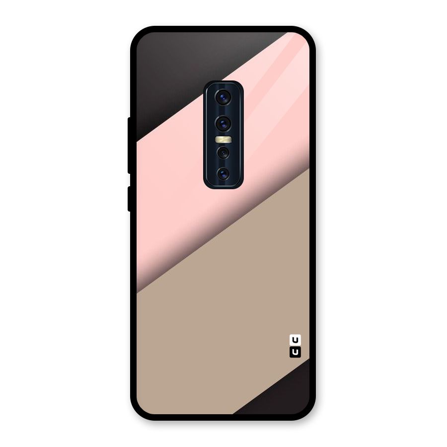 Pink Diagonal Glass Back Case for Vivo V17 Pro