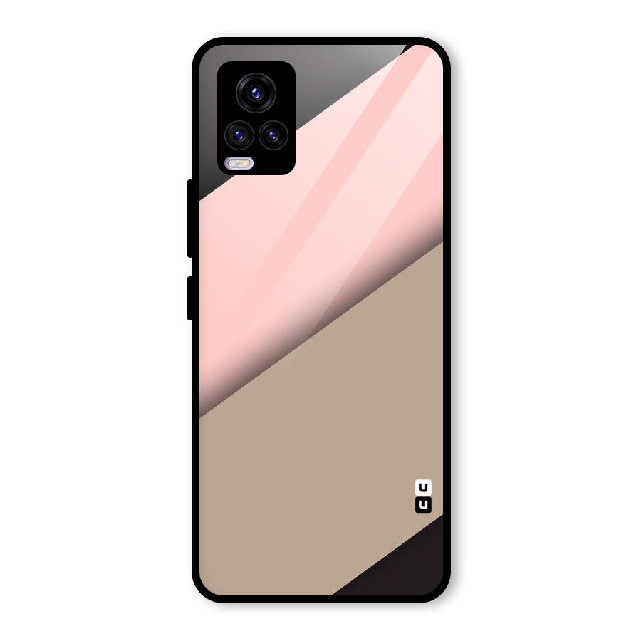 Pink Diagonal Glass Back Case for Vivo V20 2021