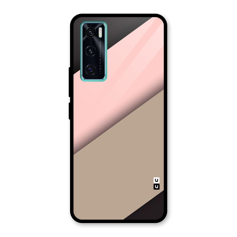 Pink Diagonal Glass Back Case for Vivo V20 SE