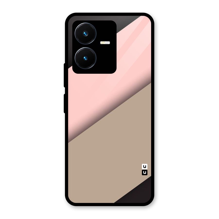 Pink Diagonal Glass Back Case for Vivo Y22s
