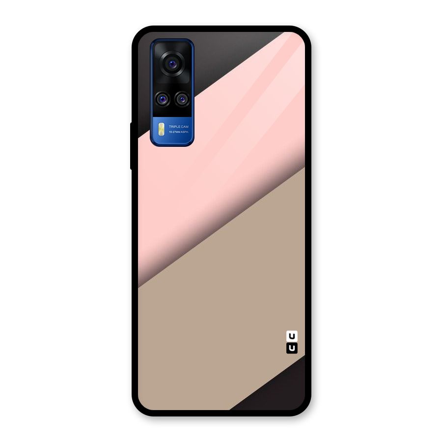 Pink Diagonal Glass Back Case for Vivo Y31