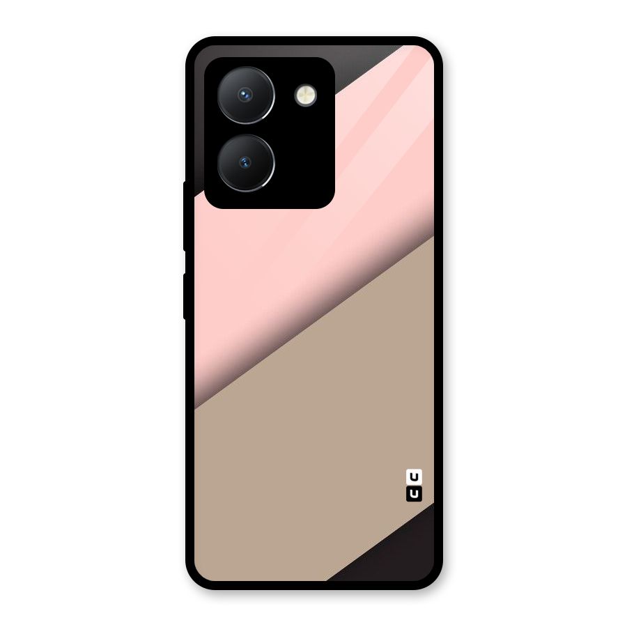 Pink Diagonal Glass Back Case for Vivo Y36