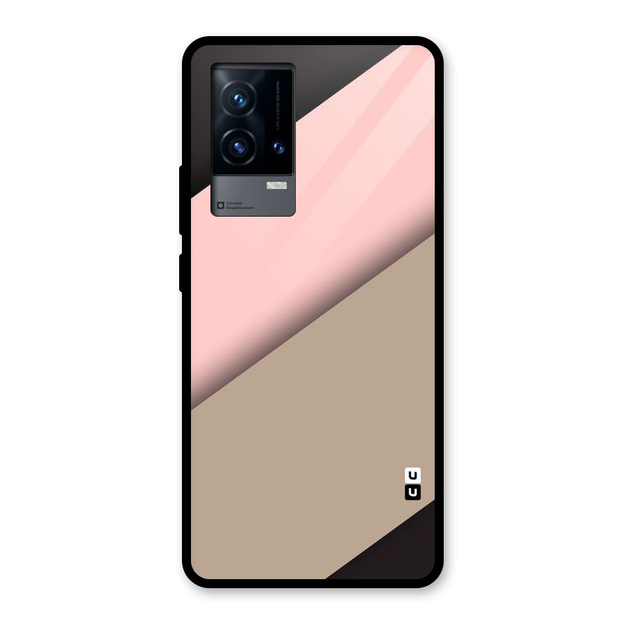 Pink Diagonal Glass Back Case for iQOO 9 5G
