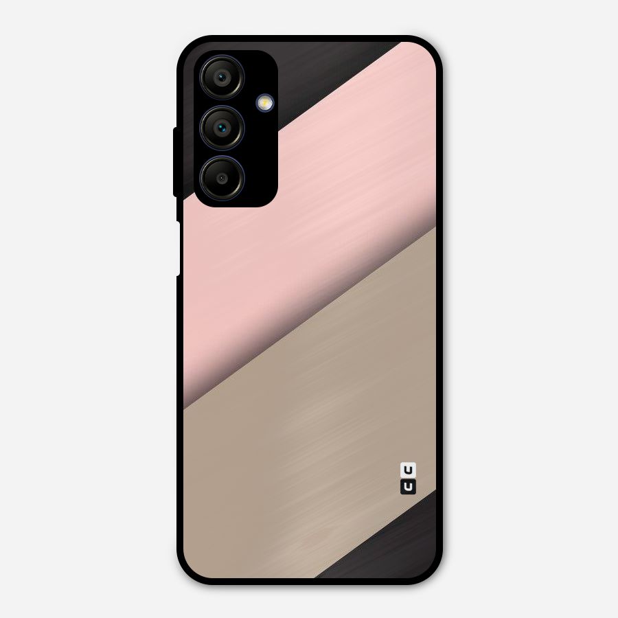 Pink Diagonal Metal Back Case for Galaxy A15 5G