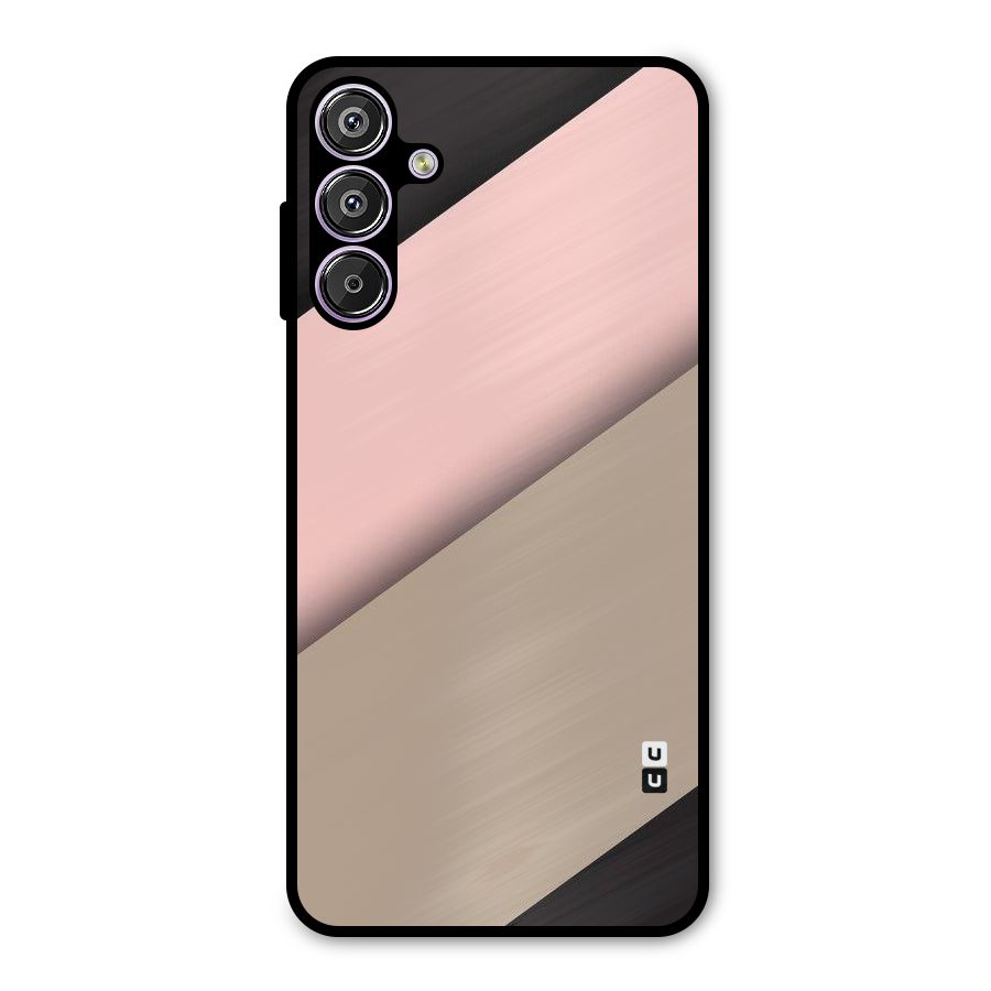 Pink Diagonal Metal Back Case for Galaxy F15