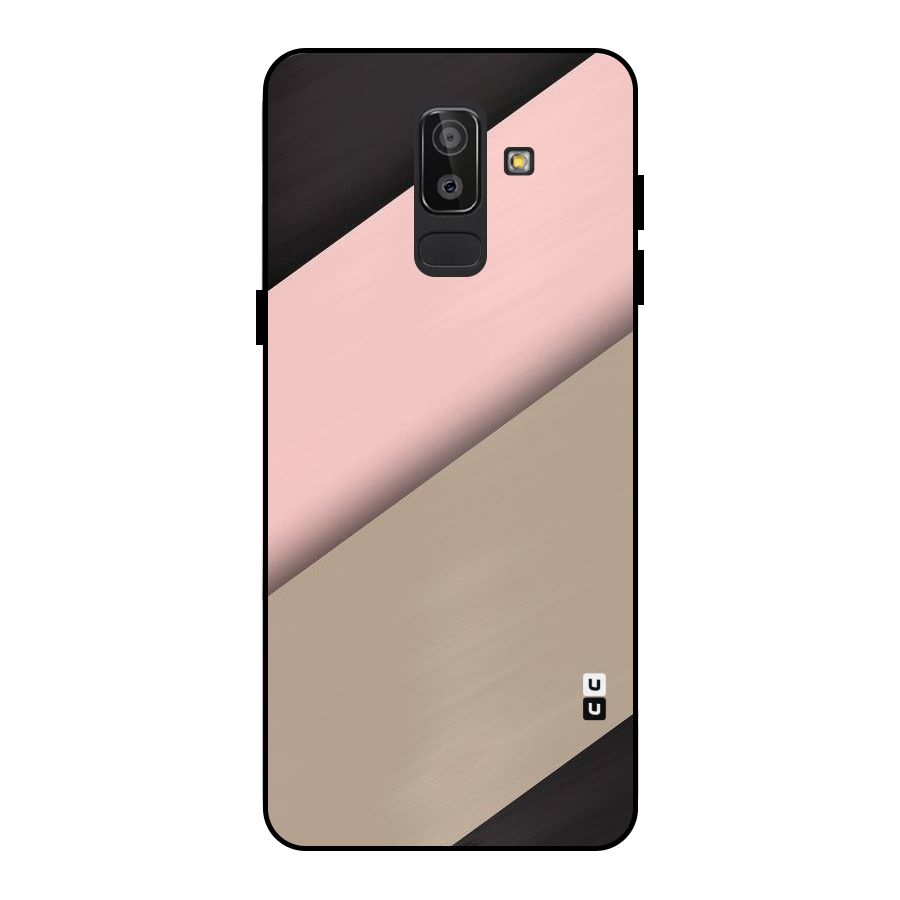 Pink Diagonal Metal Back Case for Galaxy J8
