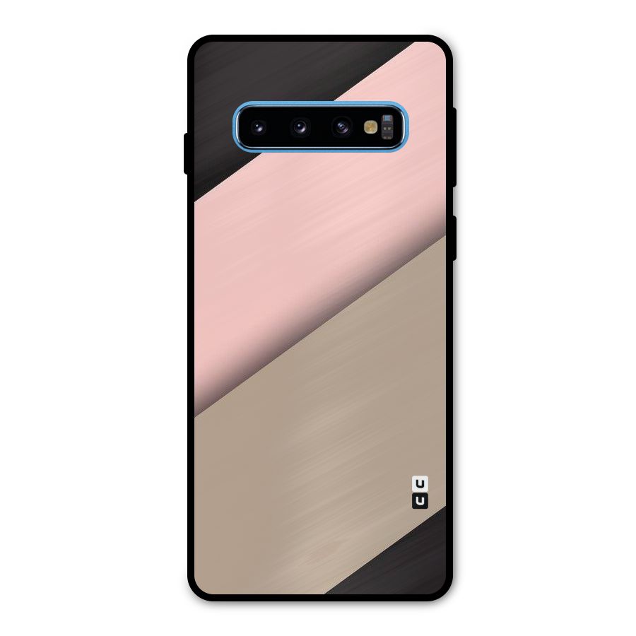 Pink Diagonal Metal Back Case for Galaxy S10