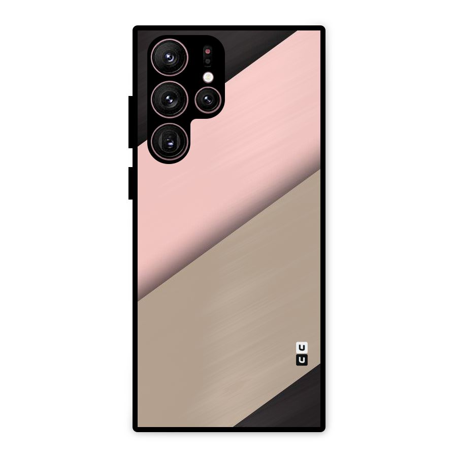 Pink Diagonal Metal Back Case for Galaxy S22 Ultra 5G