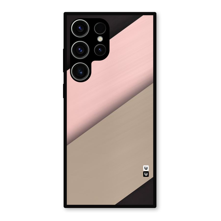 Pink Diagonal Metal Back Case for Galaxy S23 Ultra