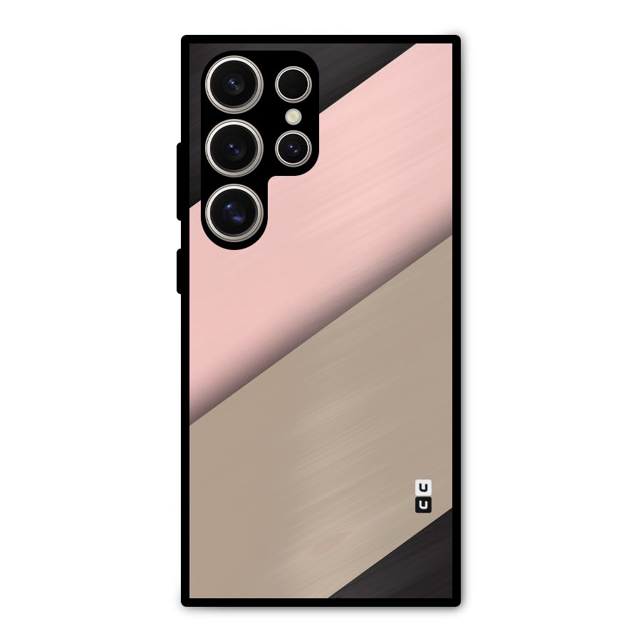 Pink Diagonal Metal Back Case for Galaxy S24 Ultra