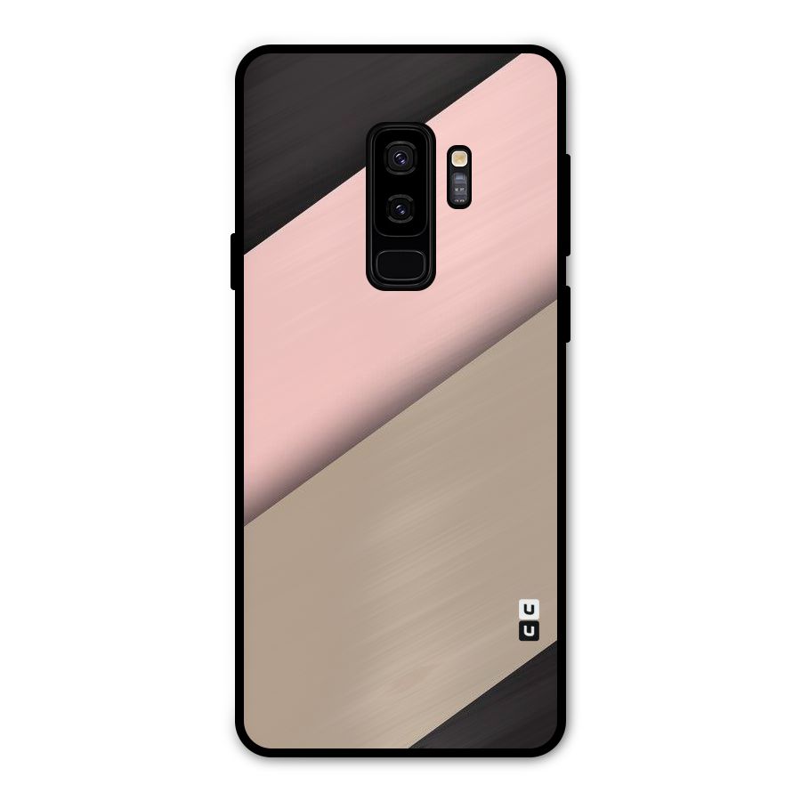 Pink Diagonal Metal Back Case for Galaxy S9 Plus