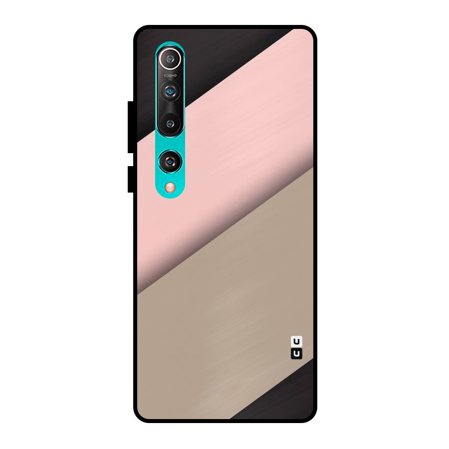 Pink Diagonal Metal Back Case for Mi 10