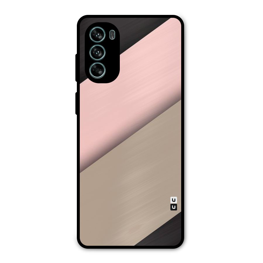 Pink Diagonal Metal Back Case for Moto G62