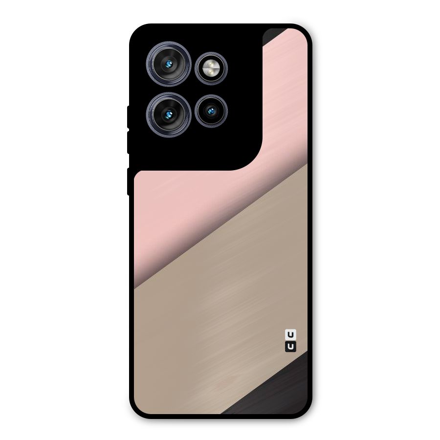 Pink Diagonal Metal Back Case for Motorola Edge 50 Neo