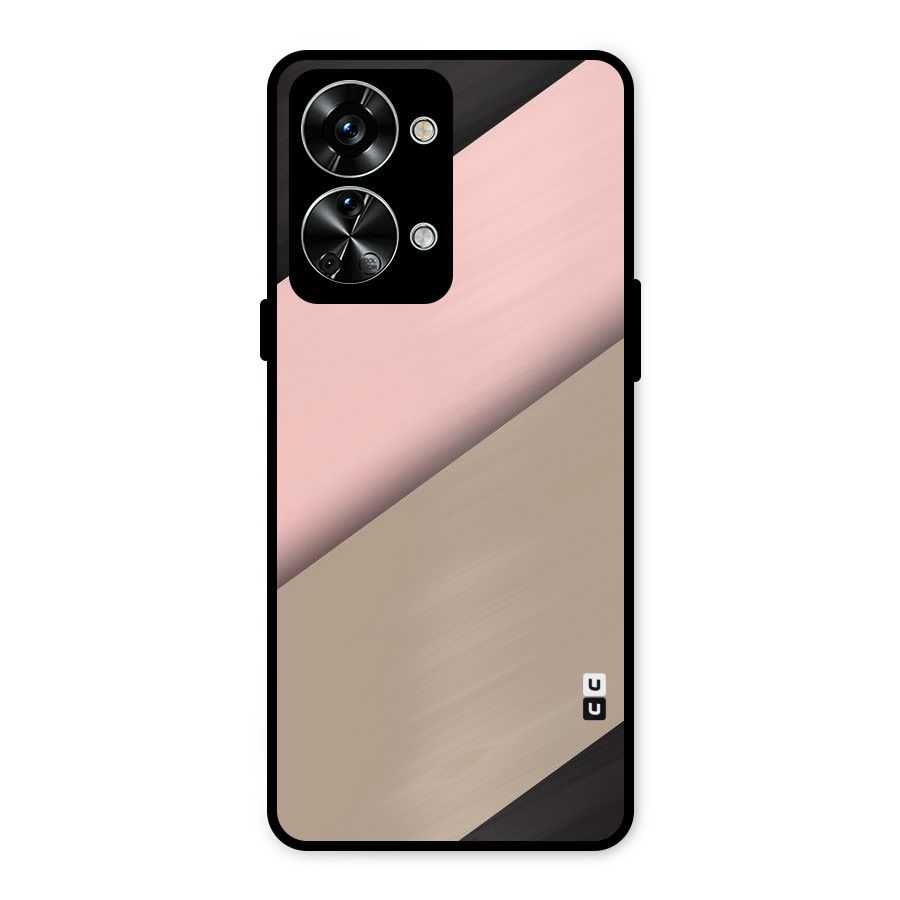 Pink Diagonal Metal Back Case for OnePlus Nord 2T