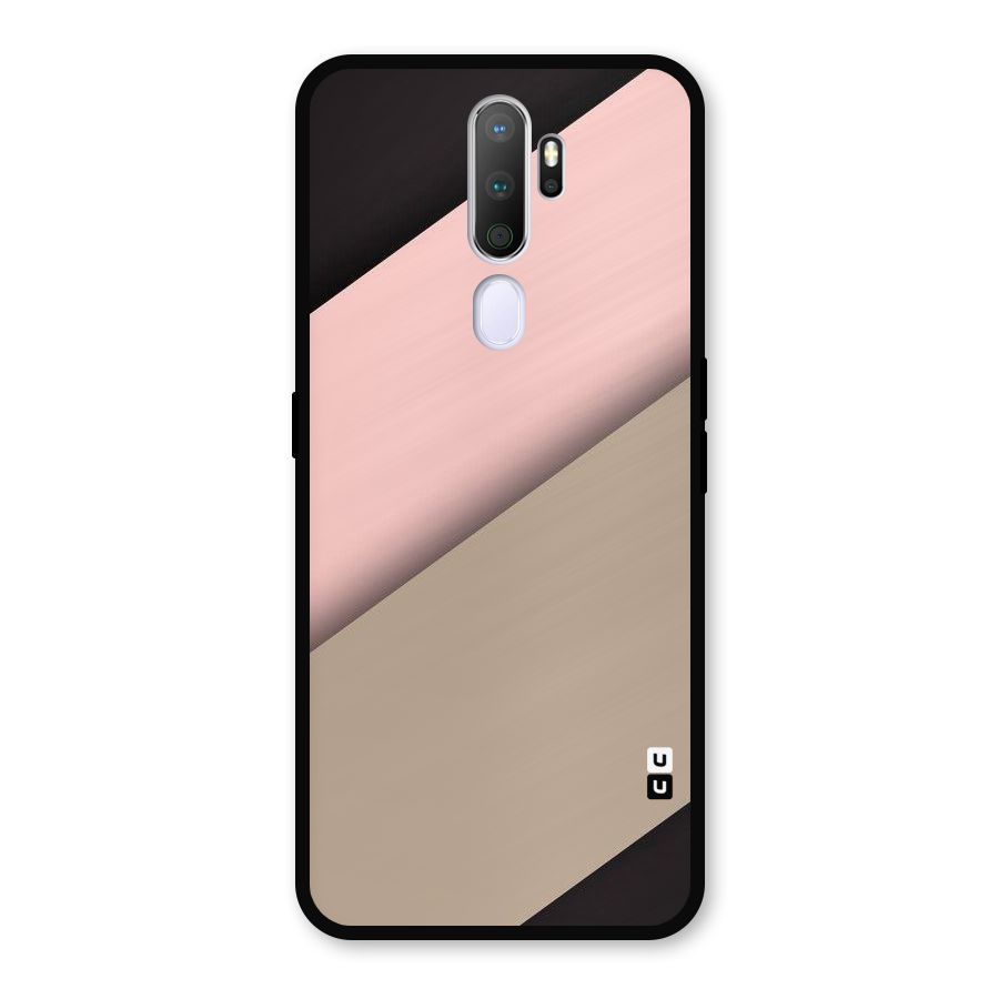 Pink Diagonal Metal Back Case for Oppo A9 (2020)
