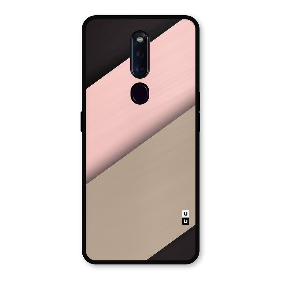 Pink Diagonal Metal Back Case for Oppo F11 Pro