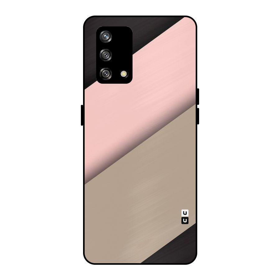 Pink Diagonal Metal Back Case for Oppo F19