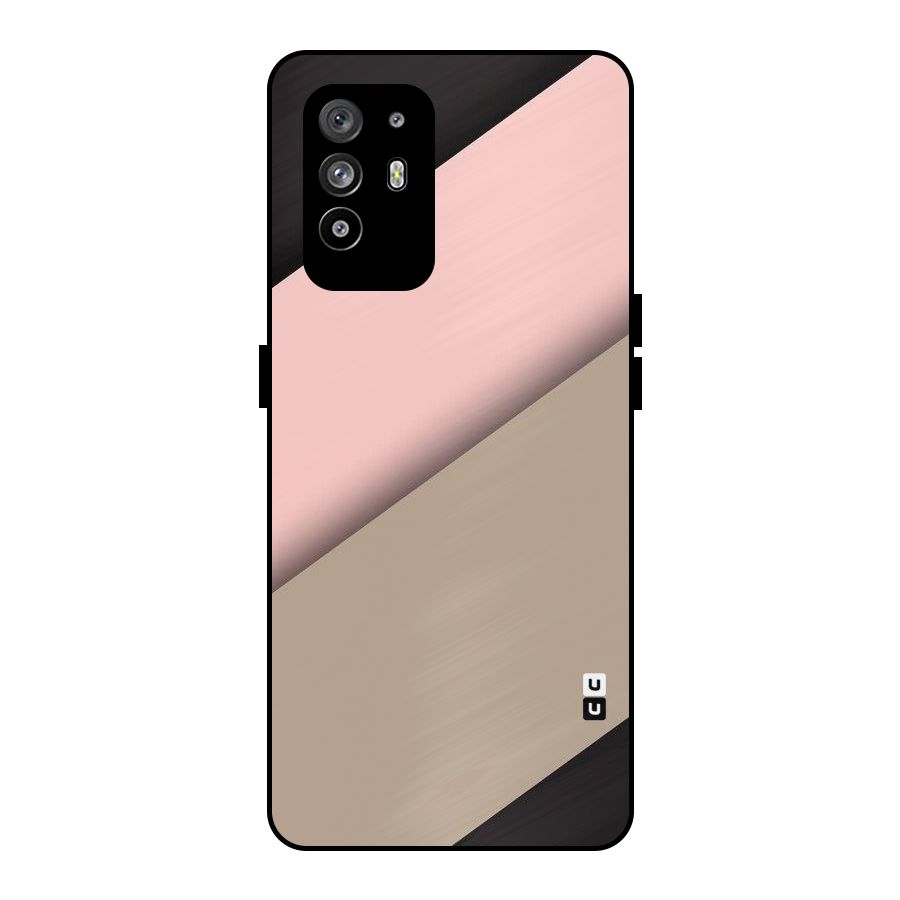 Pink Diagonal Metal Back Case for Oppo F19 Pro Plus 5G