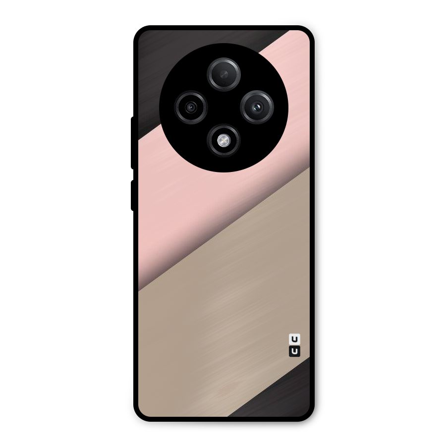 Pink Diagonal Metal Back Case for Oppo F27 Pro Plus