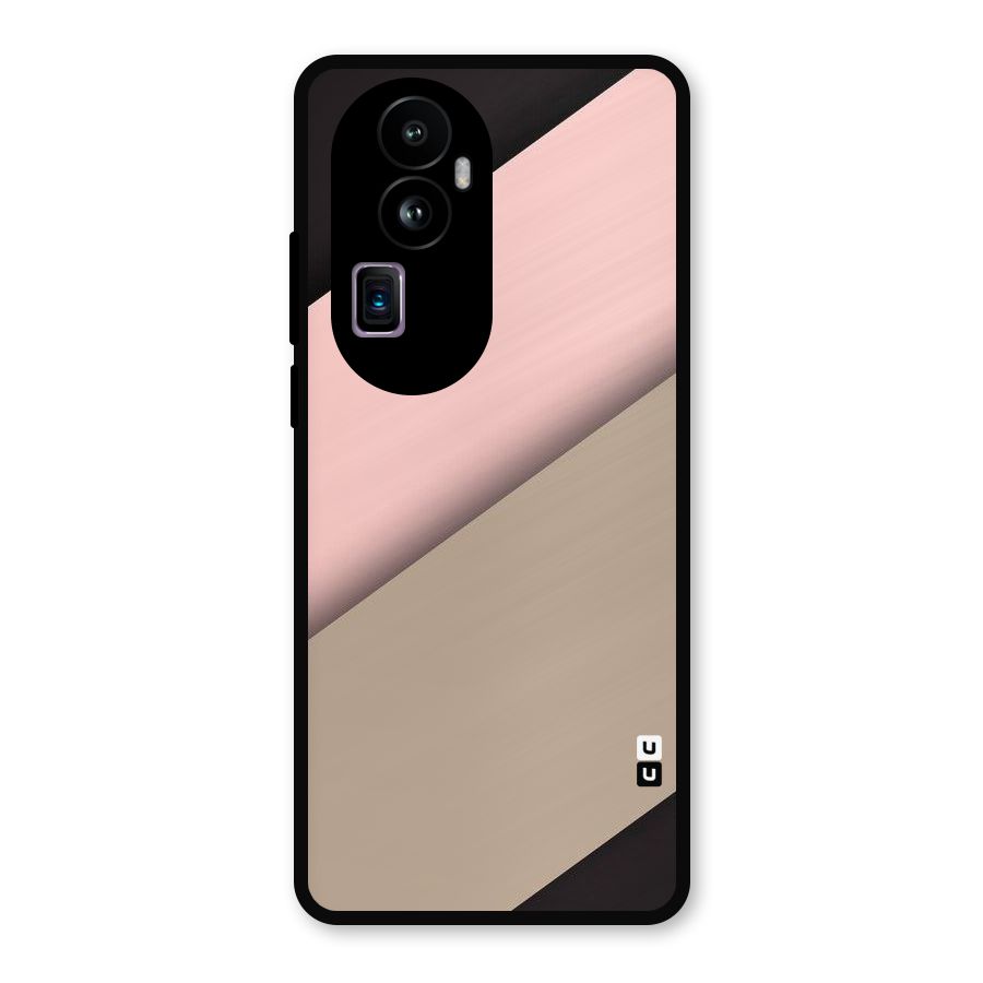 Pink Diagonal Metal Back Case for Oppo Reno10 Pro Plus