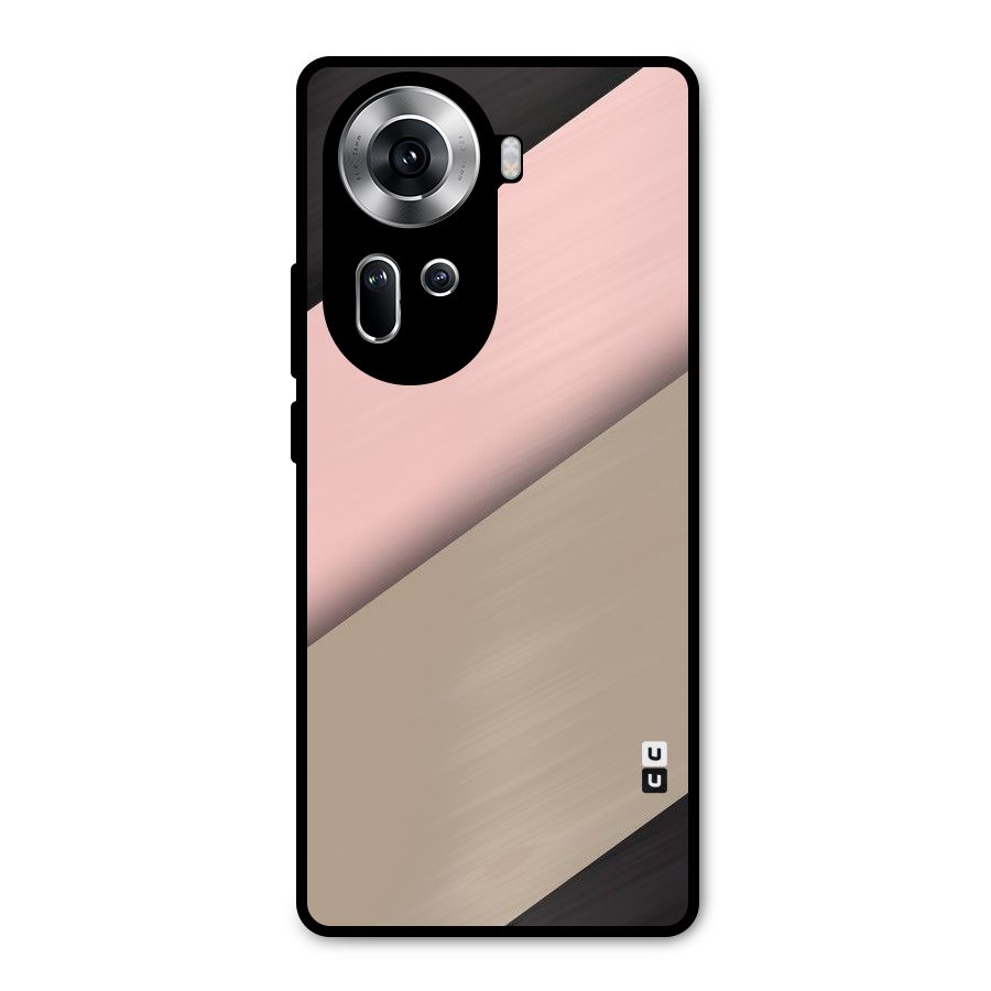 Pink Diagonal Metal Back Case for Oppo Reno11 5G