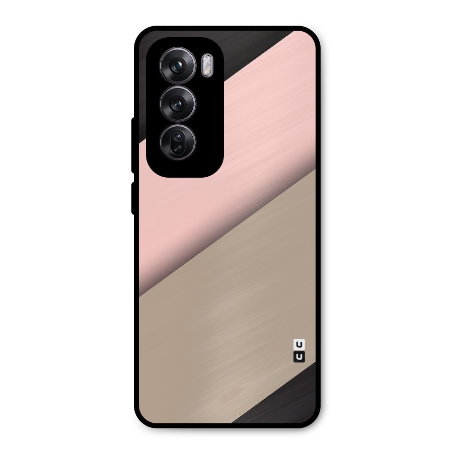 Pink Diagonal Metal Back Case for Oppo Reno12 Pro