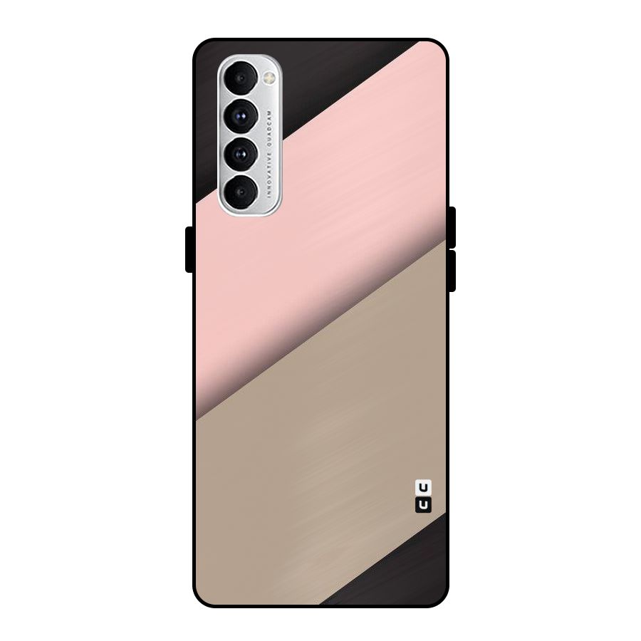 Pink Diagonal Metal Back Case for Oppo Reno4 Pro