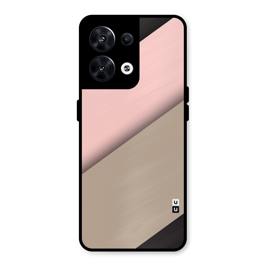 Pink Diagonal Metal Back Case for Oppo Reno8 5G