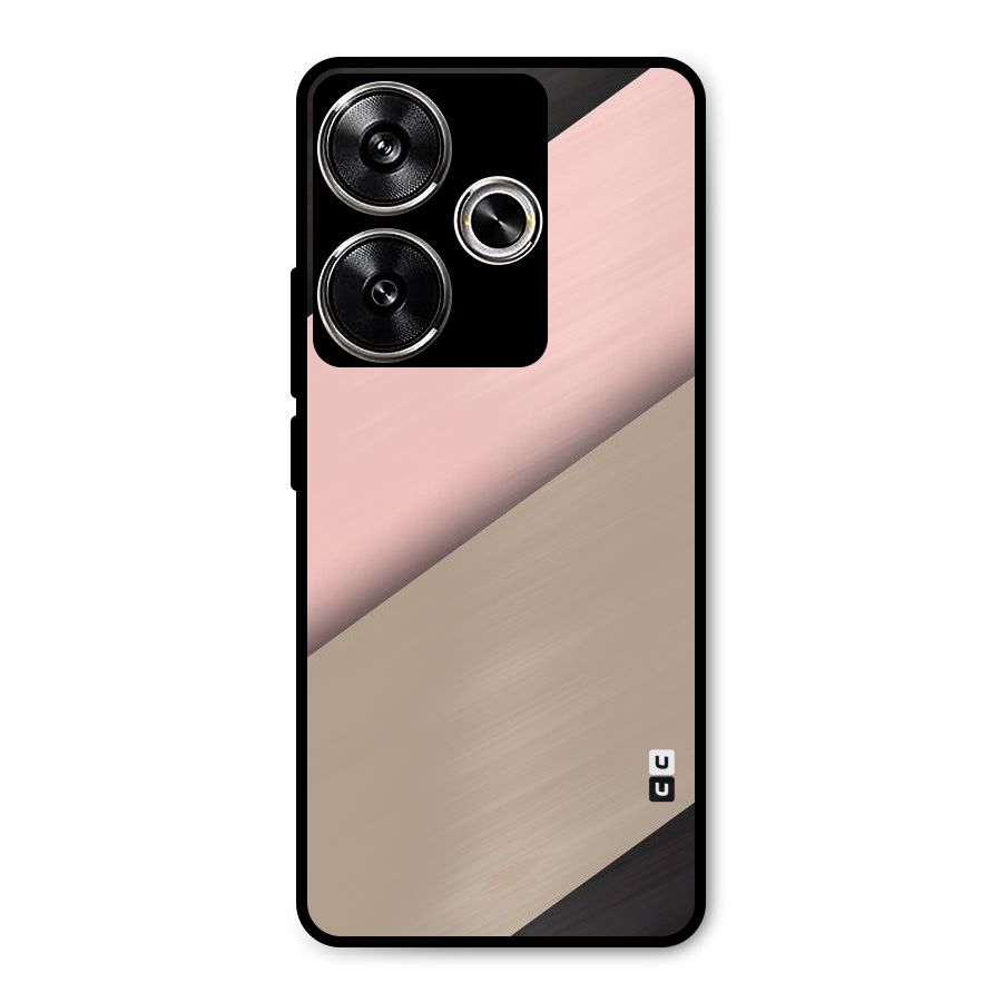 Pink Diagonal Metal Back Case for Poco F6