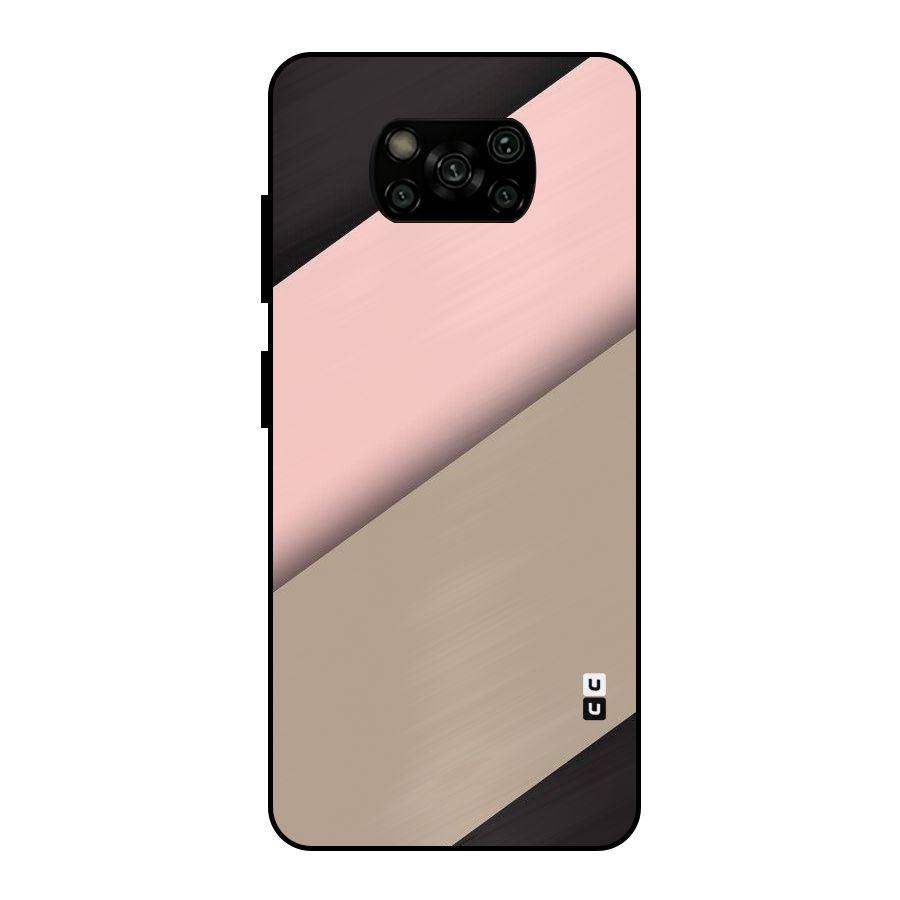 Pink Diagonal Metal Back Case for Poco X3