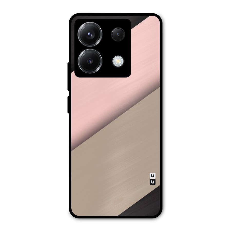 Pink Diagonal Metal Back Case for Poco X6