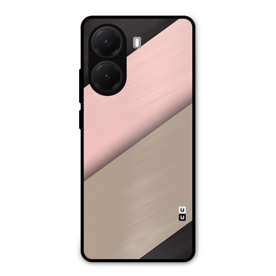 Pink Diagonal Metal Back Case for Poco X7 Pro