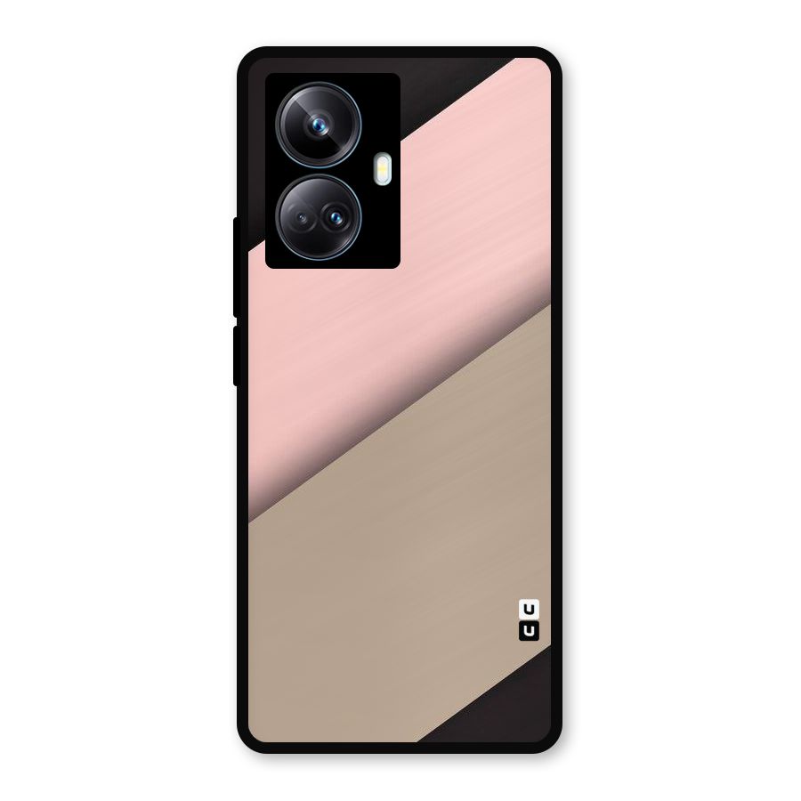 Pink Diagonal Metal Back Case for Realme 10 Pro Plus