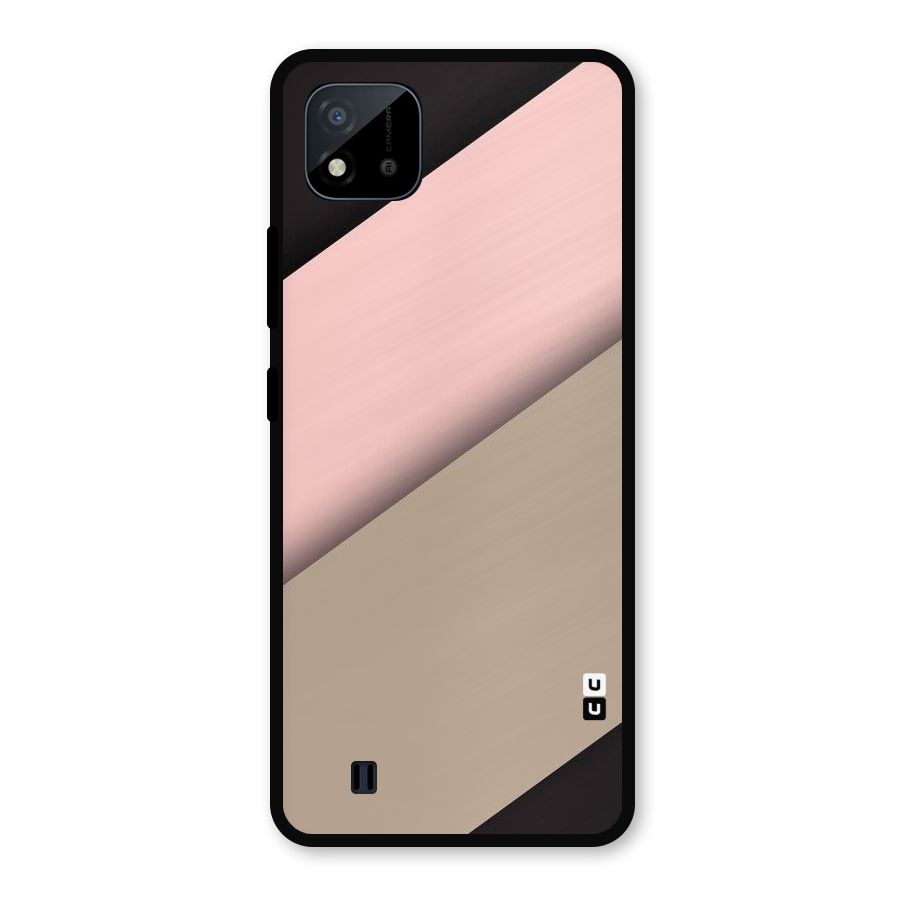 Pink Diagonal Metal Back Case for Realme C11 2021