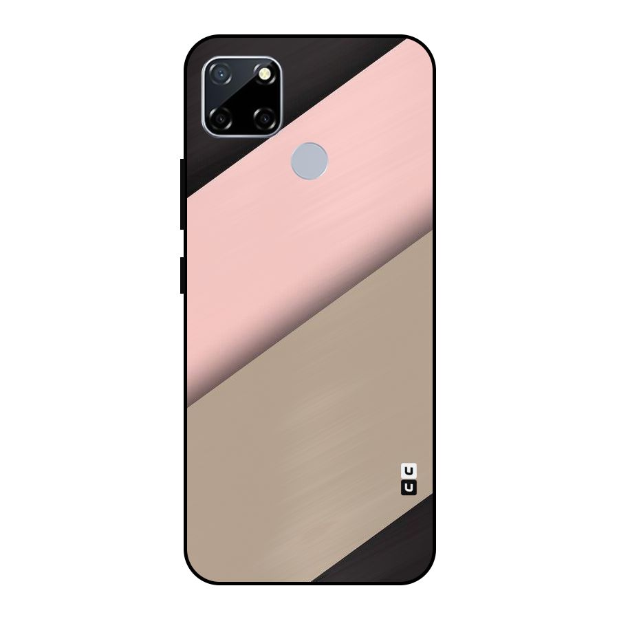 Pink Diagonal Metal Back Case for Realme Narzo 20