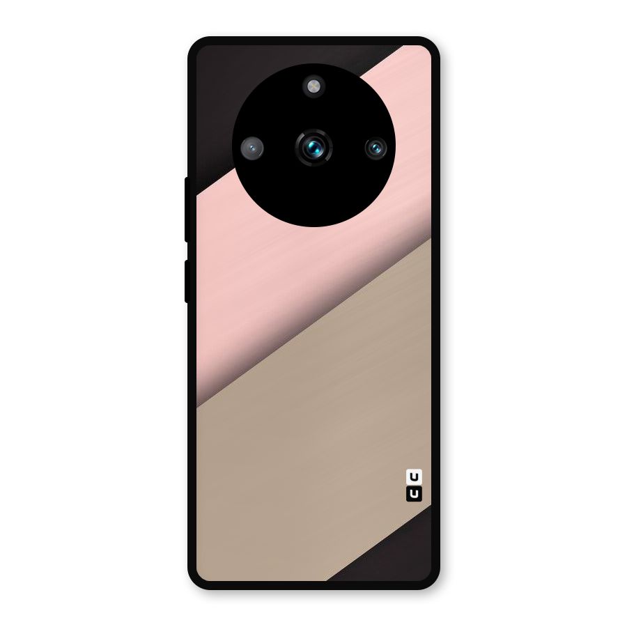 Pink Diagonal Metal Back Case for Realme Narzo 60 Pro