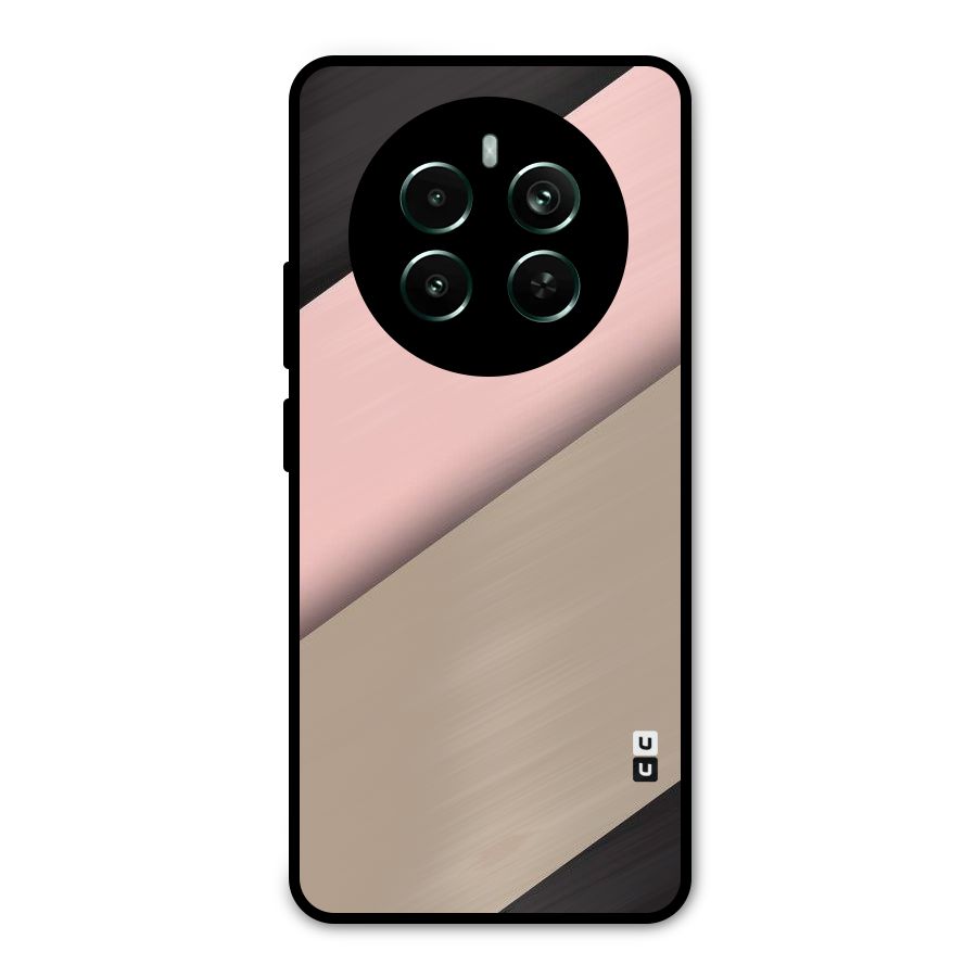 Pink Diagonal Metal Back Case for Realme Narzo 70 Pro