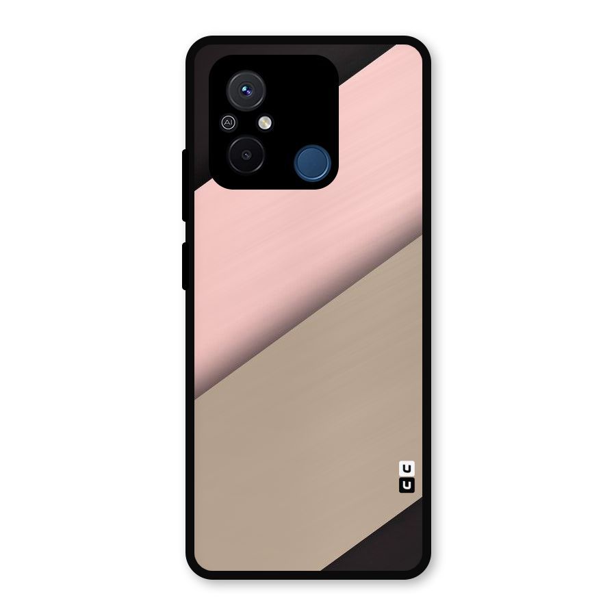 Pink Diagonal Metal Back Case for Redmi 12C
