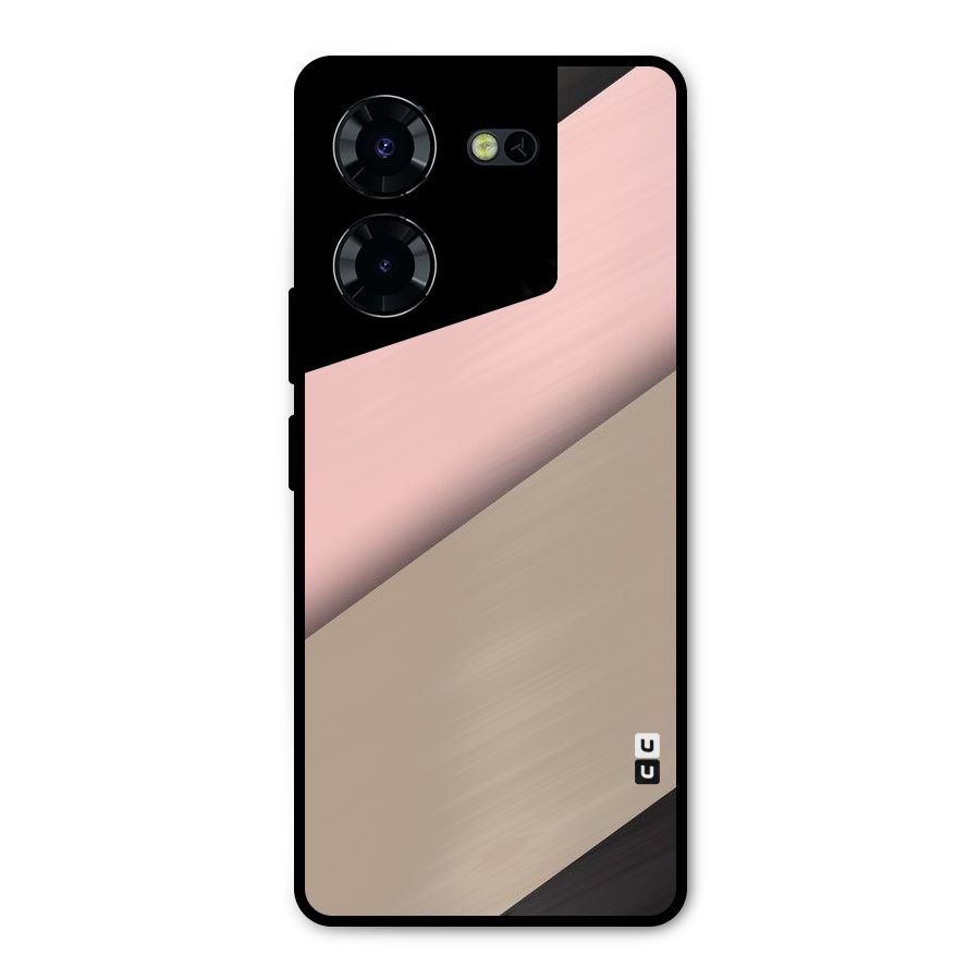 Pink Diagonal Metal Back Case for Tecno Pova 5 Pro 5G