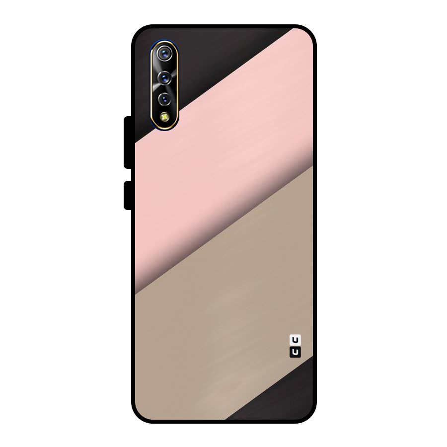 Pink Diagonal Metal Back Case for Vivo S1