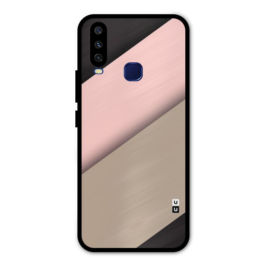 Pink Diagonal Metal Back Case for Vivo V17