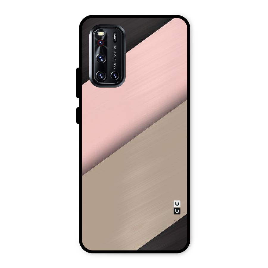 Pink Diagonal Metal Back Case for Vivo V19
