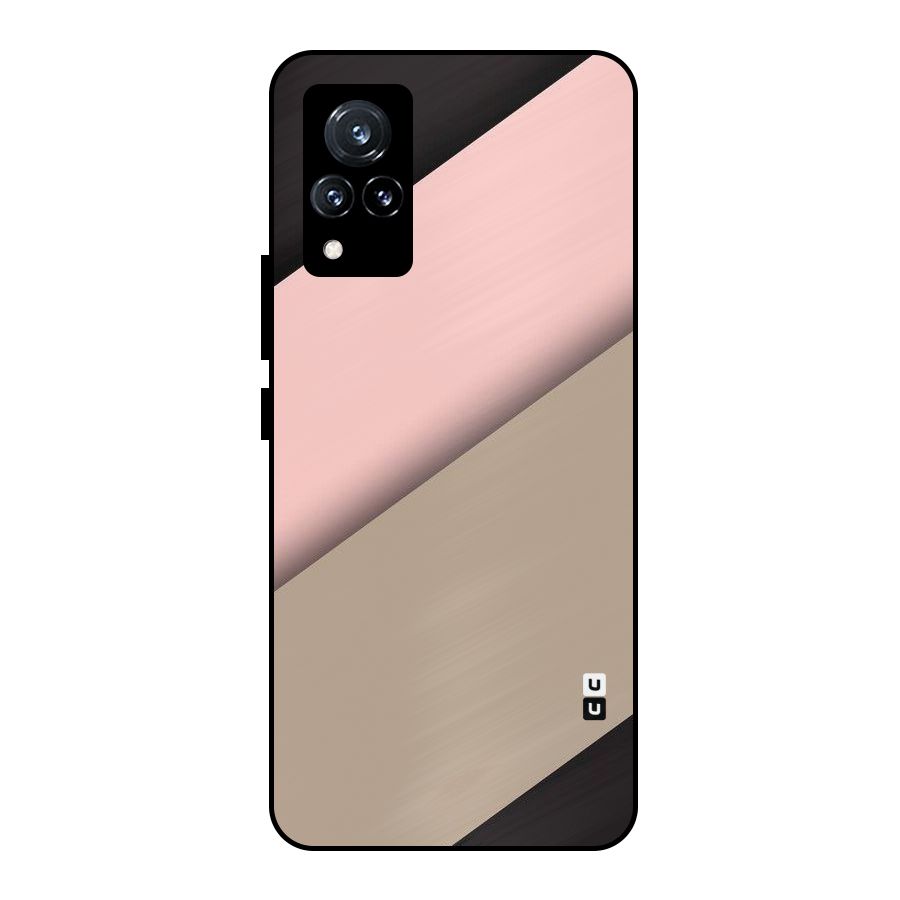 Pink Diagonal Metal Back Case for Vivo V21 5G