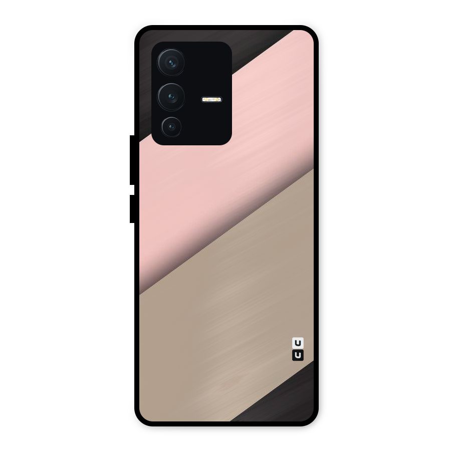 Pink Diagonal Metal Back Case for Vivo V23 5G