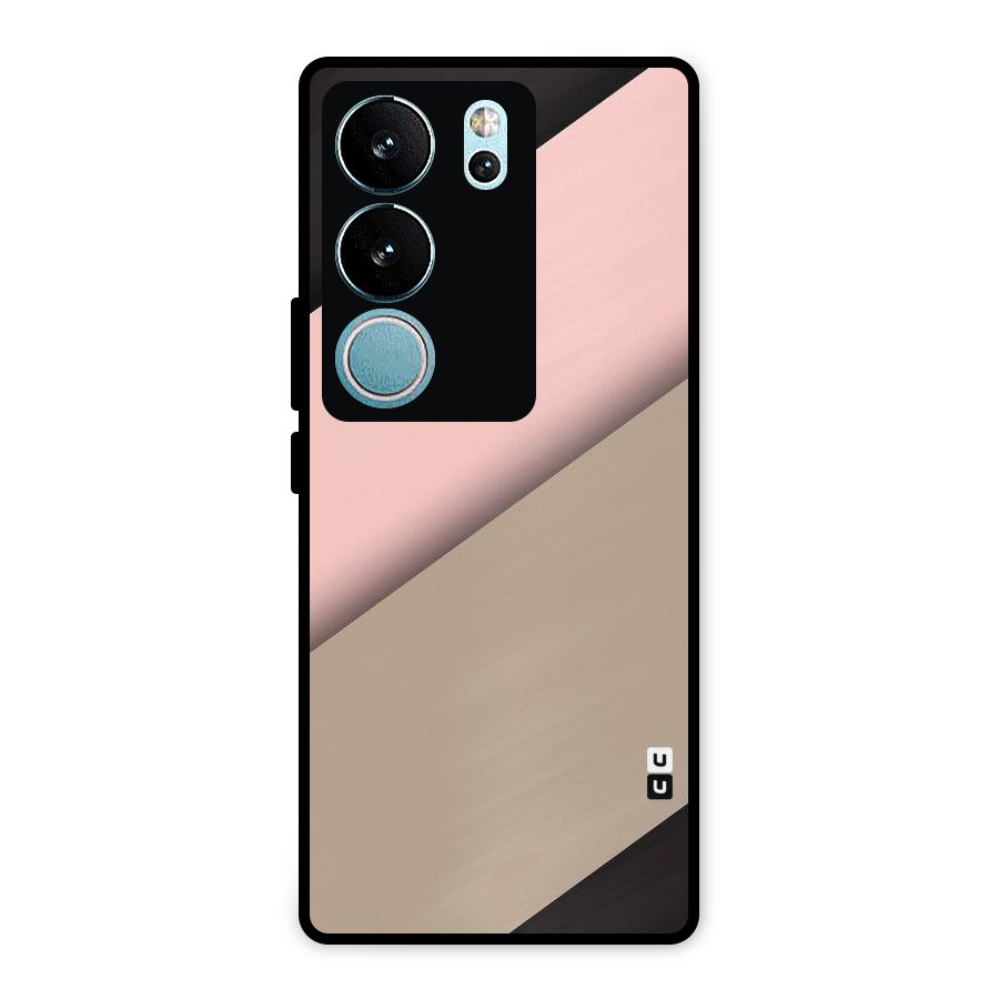 Pink Diagonal Metal Back Case for Vivo V29 Pro