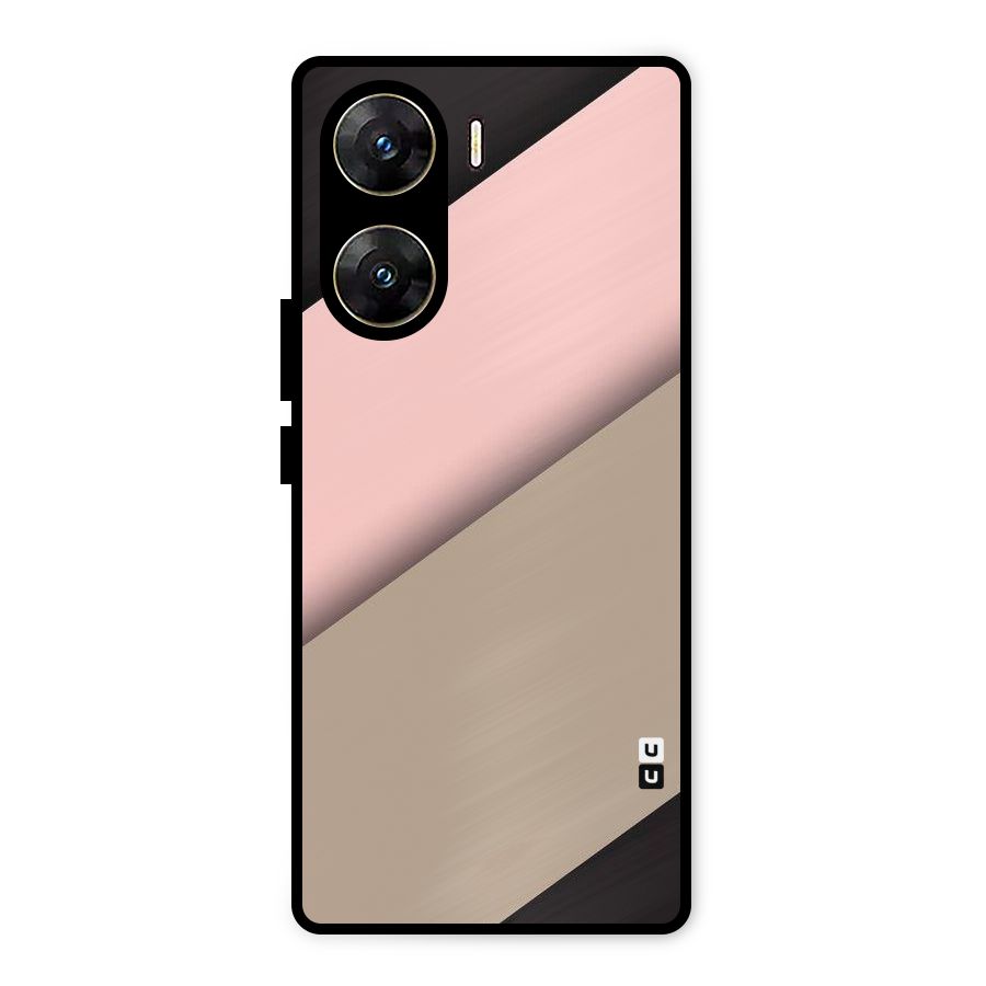 Pink Diagonal Metal Back Case for Vivo V29e
