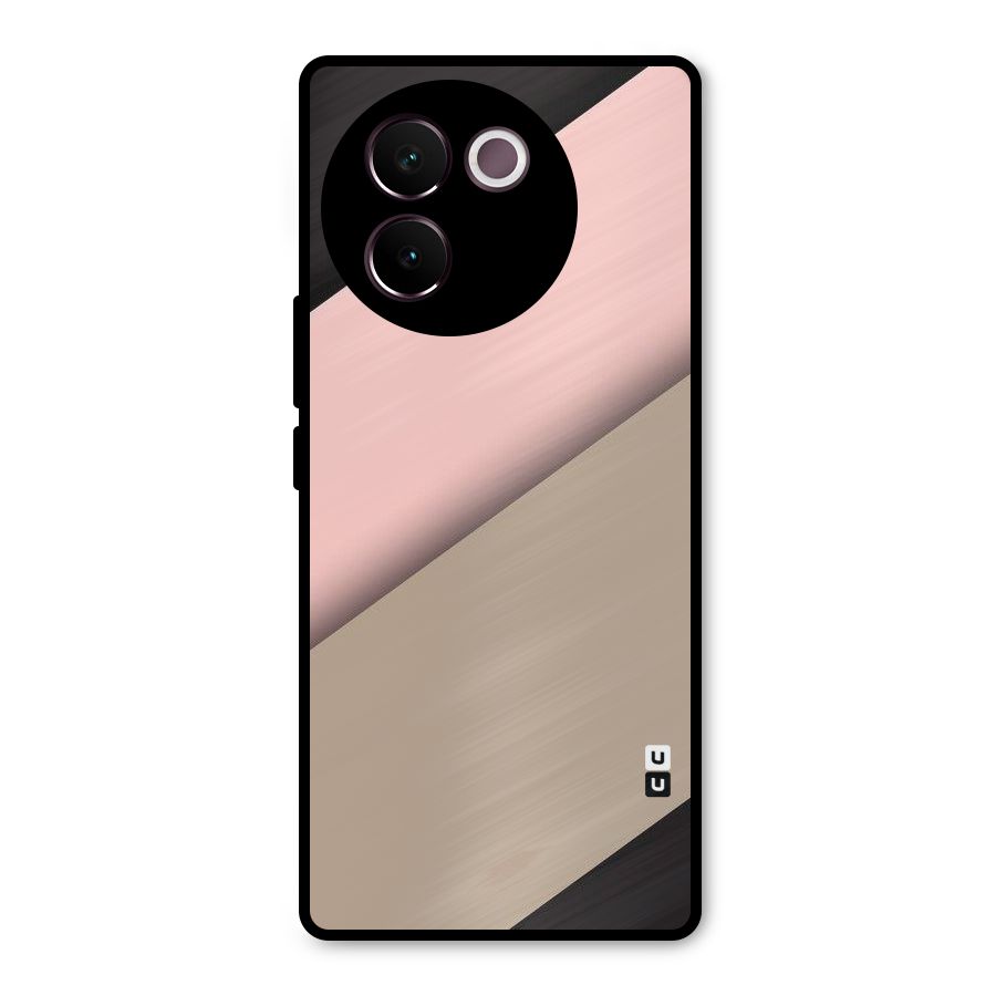 Pink Diagonal Metal Back Case for Vivo V30e