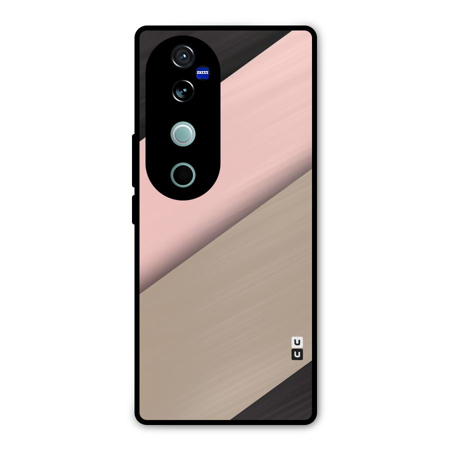 Pink Diagonal Metal Back Case for Vivo V40