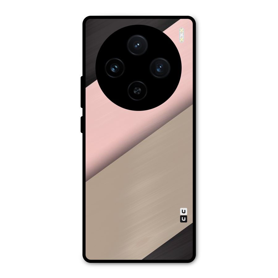 Pink Diagonal Metal Back Case for Vivo X100